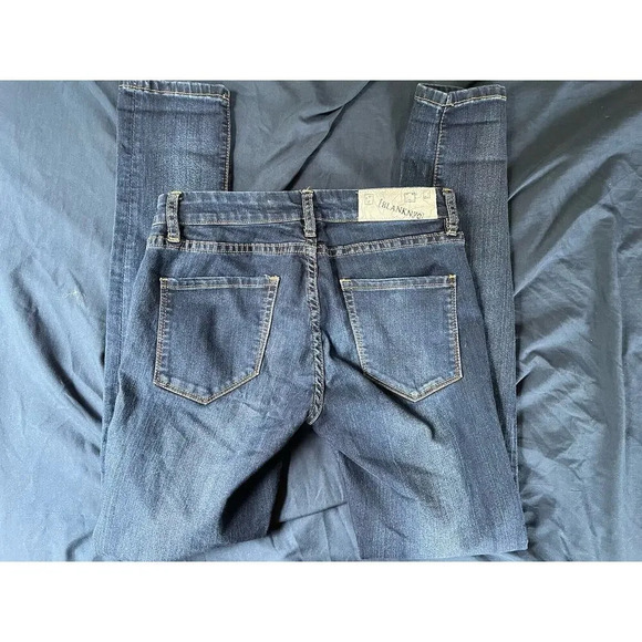 Blank NYC Women's Size 27 Blue Skinny Dark Wash Cotton Blend Stretch Denim Jeans - Picture 5 of 7